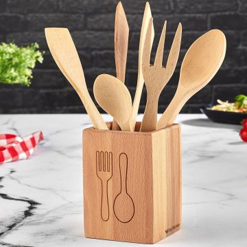 Set de ustensile de bucătărie Kitchenware Set UP00678, Natural, 13x13x32 cm