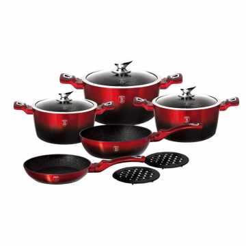 Set oale marmorate 10 piese Black Burgundy Line Berlinger Haus BH 1631N