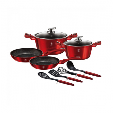 Set oale marmorate 10 piese Burgundy Metalic Line Berlinger Haus BH 6141