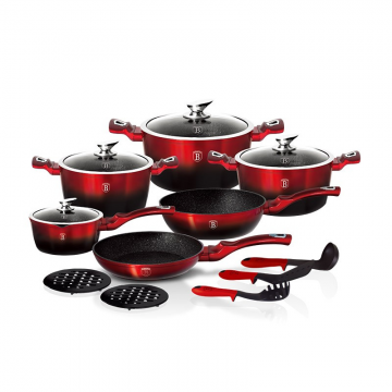 Set oale marmorate 15 piese Black Burgundy Line Berlinger Haus BH 1632N