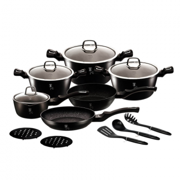 Set oale marmorate 15 piese Black Silver Berlinger Haus BH 6155