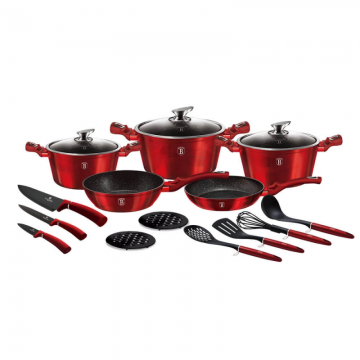 Set oale marmorate 17 piese Burgundy Metalic Line Berlinger Haus BH 6162