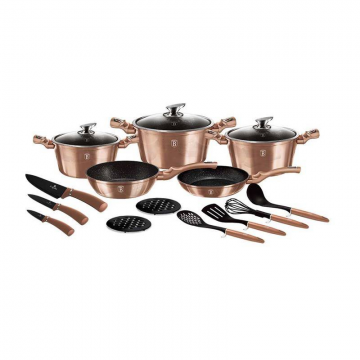 Set oale marmorate 17 piese Rose Gold Berlinger Haus BH 6161