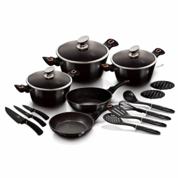 Set oale marmorate 17 piese Shiny Black Berlinger Haus BH 7045