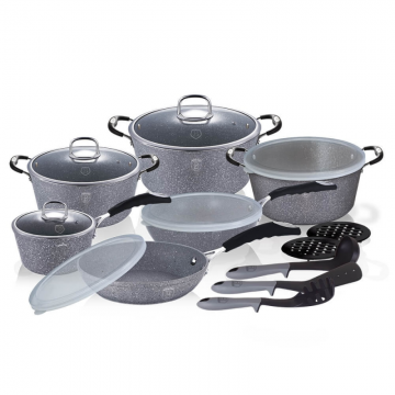 Set Oale marmorate 18 piese Gray Stone Touch Berlinger Haus BH 6196