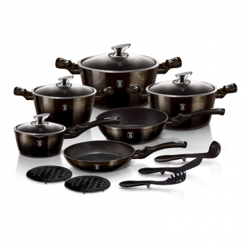 Set oale marmorate 18 piese Shiny Black Berlinger Haus BH 6614