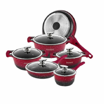 Set oale marmorate Royaly Line ES 1010G 10 piese rosu cu negru