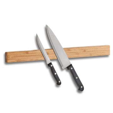 Suport din bambus cu magnet pentru cutite si ustensile, Bamboo Large Natural, l45xA4xH2 cm