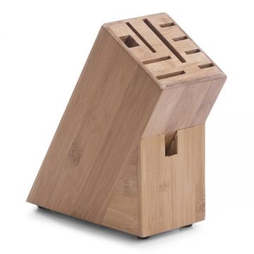 Suport din bambus pentru cutite si accesorii, Block Natural, l9xA22xH22 cm
