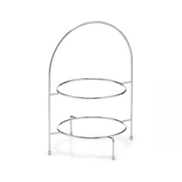Suport din metal pentru servit, pe 2 nivele, Arcade Crom, l29xA27xH39 cm Suport din metal pentru servit, pe 2 nivele, Arcade Crom, l29xA27xH39 cm