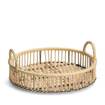 Tava pentru servire, din ratan, Tray Round Small Natural, Ø32xH12,5 cm Tava pentru servire, din ratan, Tray Round Small Natural, Ø32xH12,5 cm